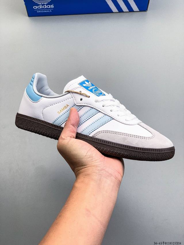 二层真标！Adidas Samba Og 经典鞋款 DDD Adidas 近70年的经典Samba Og 修长的鞋楦,略微尖尖的鞋头,翻毛皮的鞋头拼接,这些我们