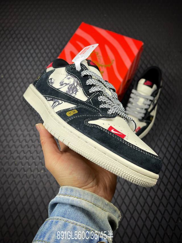 DDD 公司级Nike Air Jordan 1 X Travis Scott Aj1倒勾 乔一倒钩 ‘Diy’定制 耐克 低帮文化篮球鞋 DDD 完美品质出货