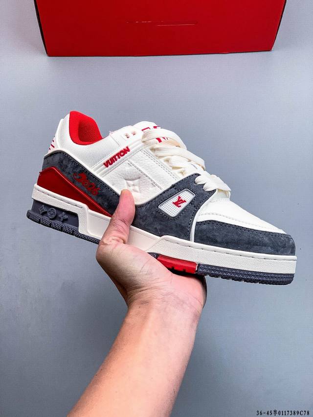 新货顶级纯原代购芯片版本天花板级别 披靡市场任何版本！细节完美呈现！ DDD Louis Vuitton Trainer Lv 路易威登 独家全新升级最新包装，