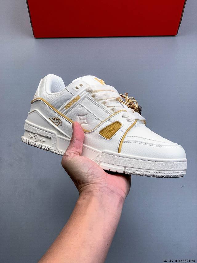 新货顶级纯原代购芯片版本天花板级别 披靡市场任何版本！细节完美呈现！ DDD Louis Vuitton Trainer Lv 路易威登 独家全新升级最新包装，