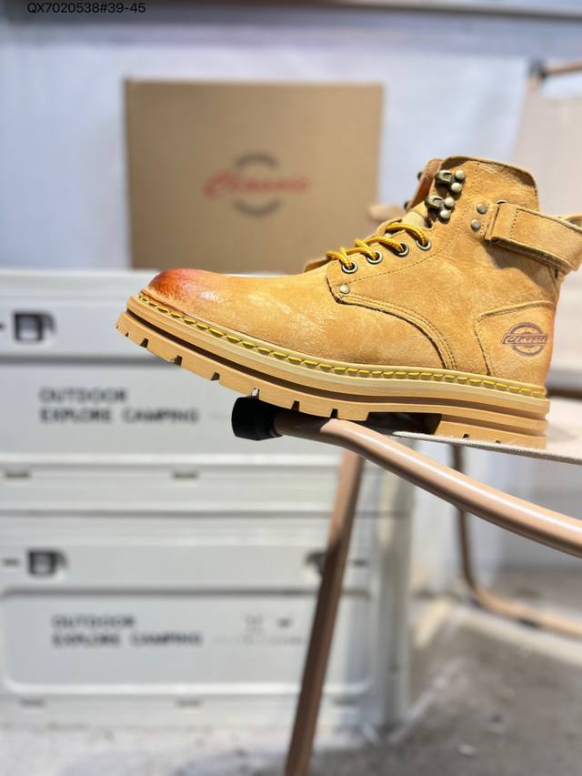 Colorful Creations 美式大黄靴经典英伦风户外工装复古潮流机车痞帅顶男穿搭厚底增高前卫百搭防滑耐磨 马丁靴 6007-1 Qx7020538#3