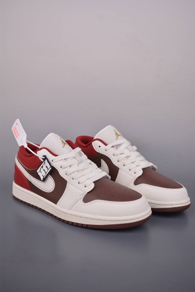Air Jordan 1 Low 白棕红 DDD Aj1乔1低帮休闲板鞋 同步官方配色 DDD 市场唯一独家头层皮打造 原鞋原档案开发 DDD 原厂皮料 原档冲