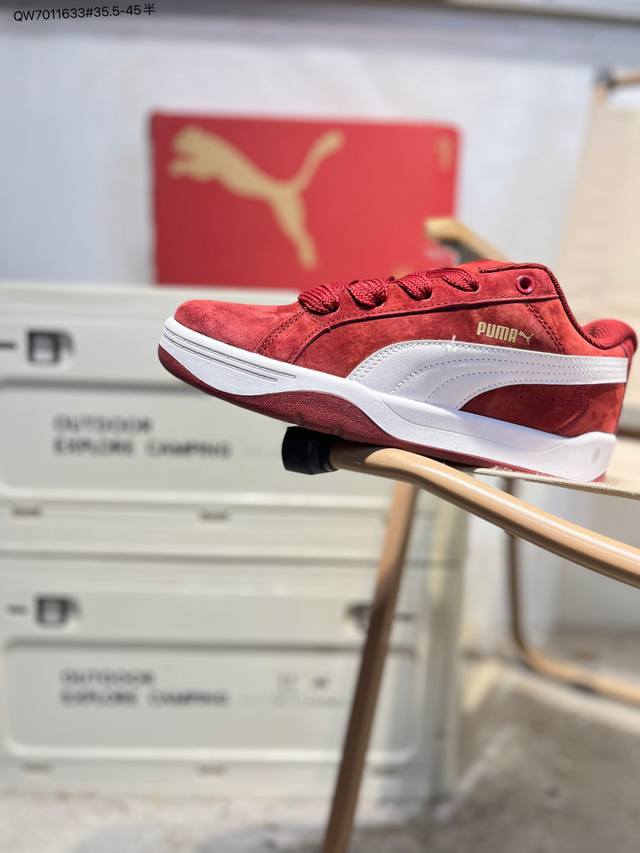 Puma Park Lifestyle Easy S DDD D彪马 防滑耐磨低帮德训板鞋 DDD 孔眼底座和脚趾凸起由猪八革材料制成 DDD 支持侧踏时的踏步