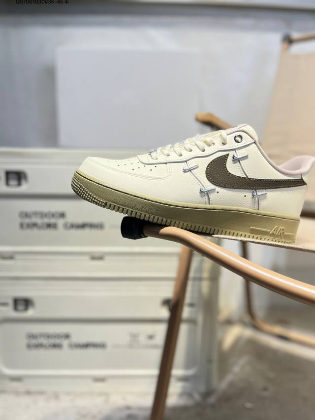 公司级头层皮Nk Air Force 1'07 Low 空军一号低帮休闲板鞋 #定制皮料 原楦原纸板 纯正空军版型 高清洁度 内置全掌气垫Iq9802 Qs70