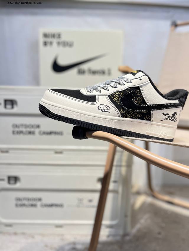 公司级头层皮Nk Air Force 1'07 Low 空军一号低帮休闲板鞋 #定制皮料 原楦原纸板 纯正空军版型 高清洁度 内置全掌气垫Bk1916 Aa78