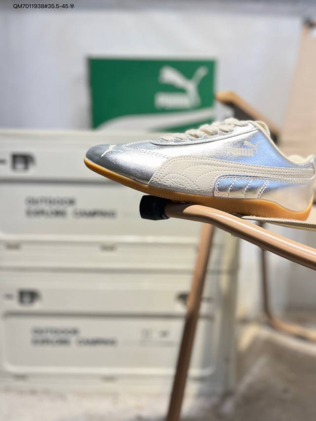 升级原楦原纸版开发#采用翻毛皮鞋面材质#外置轻量耐磨橡胶大底薄底鞋成为潮人必备彪马Puma Speedcat Og Sd Light Blue Navy 极速赛