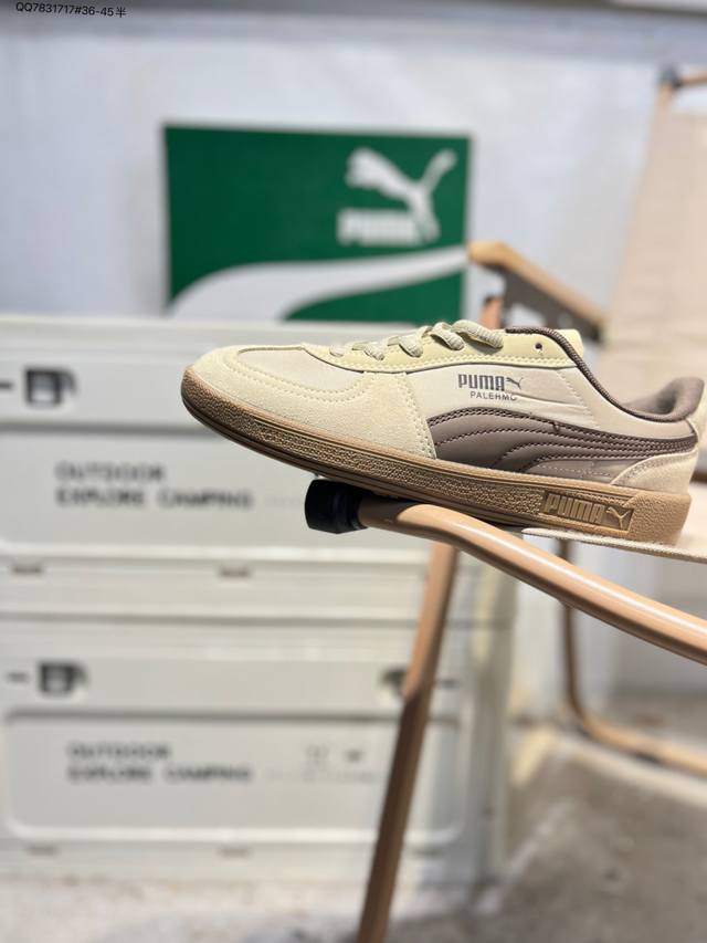 原楦原纸版开发版型#采用翻毛皮组合牛津布鞋面材质#外置轻量耐磨橡胶大底必入最火超高性价比德训鞋！彪马Puma Palermo Leather 巴勒莫系列低帮德训