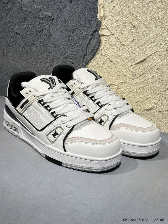 新品上市实拍 DDD 全新Lv路易威登Louis Vuitton Trainer Sneaker Low休闲运动文化百搭篮球板鞋Qxldaa 128 DDD