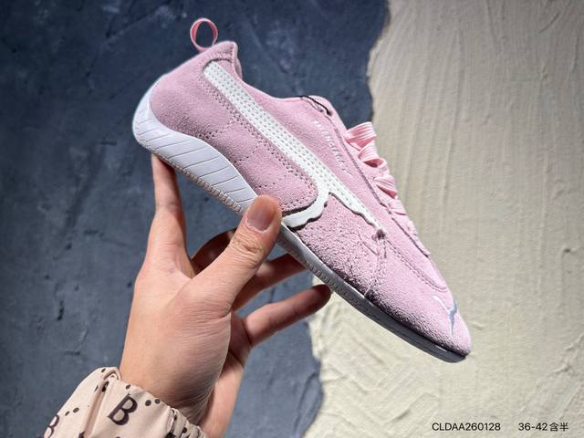 Puma 彪马 X Balenciaga巴黎世家 Speedcat 系列 薄底鞋 牛皮绒面革 圆头做旧磨损 低帮 生活休闲鞋 DDD 极速赛车系列 复古运动休闲