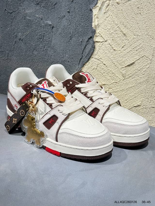 新品上市实拍 全新Lv路易威登Louis Vuitton Trainer Sneaker Low休闲运动文化百搭篮球板鞋Allxqc260126 DDD