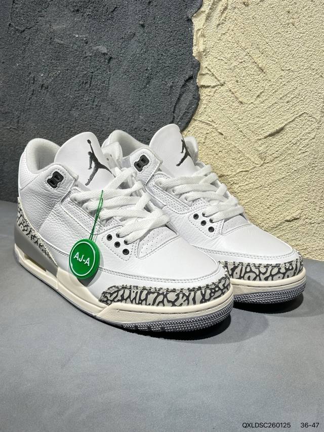 A2 原厂皮料 DDD 顶端纯原采用原厂乳胶鞋垫 DDD Air Jordan 3 Retro Lnfrared 新白水泥 DDD 原装私磨 原厂织唛标 顶级电