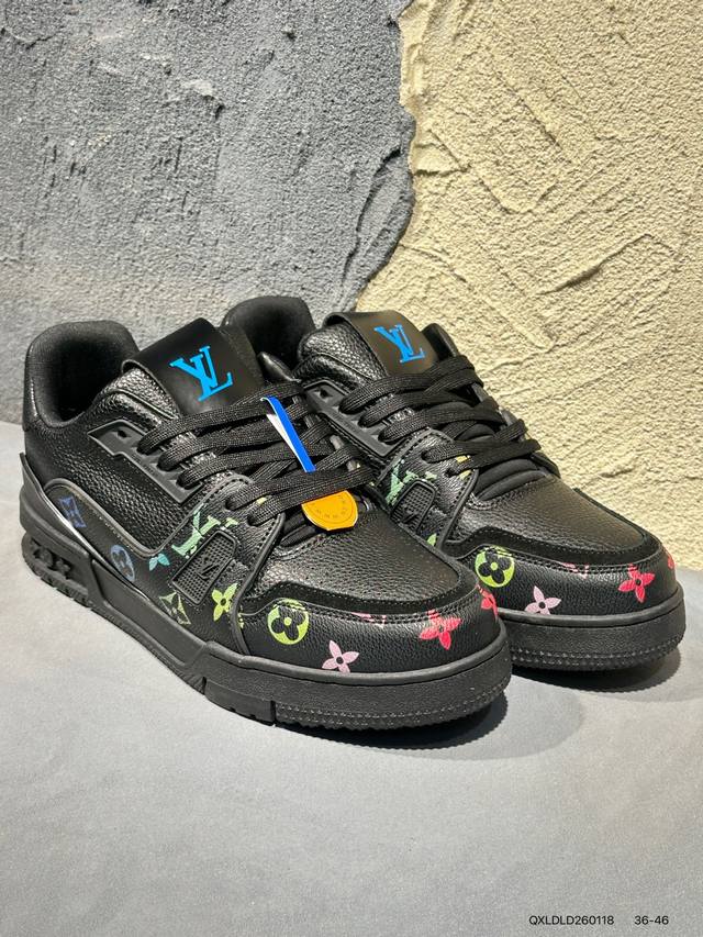 新品上市实拍 DDD 全新Lv路易威登Louis Vuitton Trainer Sneaker Low休闲运动文化百搭篮球板鞋Qxldld 118 DDD