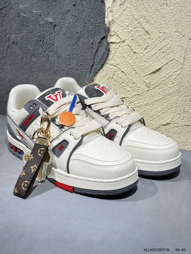 新品上市实拍 DDD 全新Lv路易威登Louis Vuitton Trainer Sneaker Low休闲运动文化百搭篮球板鞋Allxqc260118 DDD