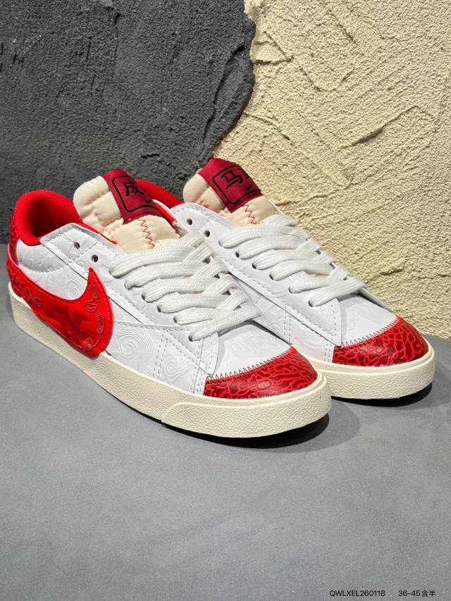 新品上市实拍 DDD Nk Blazer Low 77 Jumbo DDD 复古经典开拓者 马年限定 DDD 官方货号Dh7690 2529 DDD 颇具辨识度