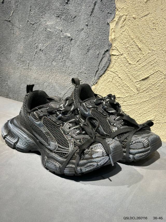 Balenciaga 3Xl 巴黎世家10代 “黑白做旧” DDD 货号: 734734-W3Xl2-9060 DDD 原原档案开发，原盒原标，原厂组合底开模，