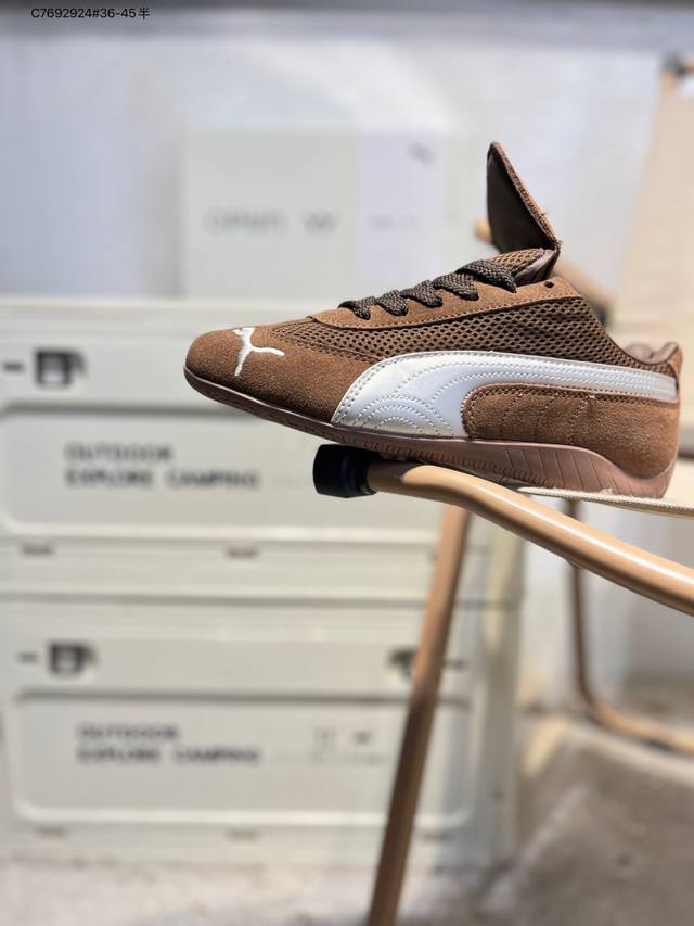 升级原楦原纸版开发#采用翻毛皮鞋面材质#外置轻量耐磨橡胶大底薄底鞋成为潮人必备彪马Puma Speedcat Og Sd Light Blue Navy 极速赛