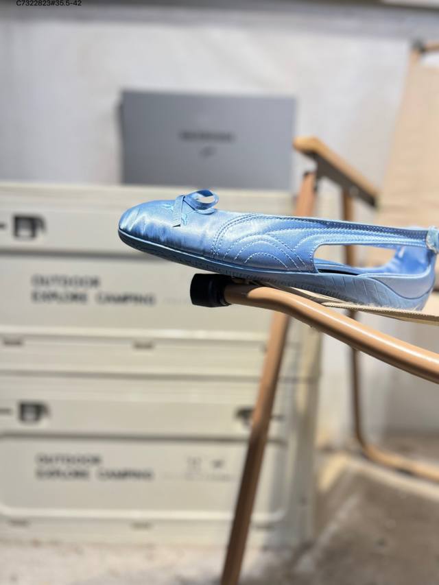 Balenciaga巴黎世家 X Puma彪马 Speed 缎面 圆头魔术贴做旧 芭蕾舞鞋 DDD 货号:847163 C7322823#35.5-42 DDD