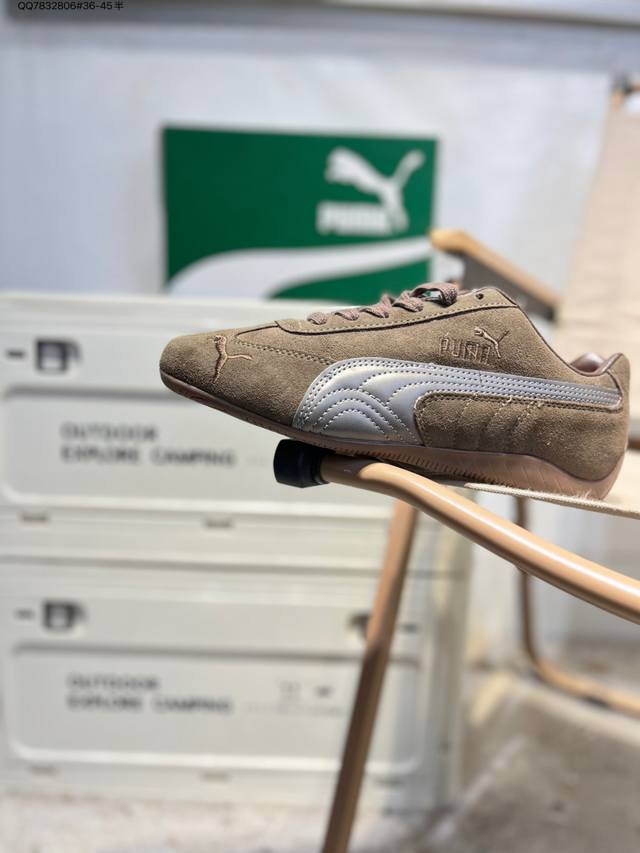 升级原楦原纸版开发#采用翻毛皮鞋面材质#外置轻量耐磨橡胶大底薄底鞋成为潮人必备彪马Puma Speedcat Og Sd Light Blue Navy 极速赛