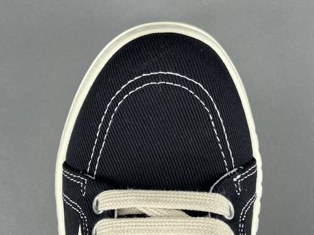 渠道优势 ！ DDD Ok版Ro Rick Owens Drkshdw 织物 百搭休闲 低帮 板鞋 男女同款 黑色 DDD 尺码35-46 DDD