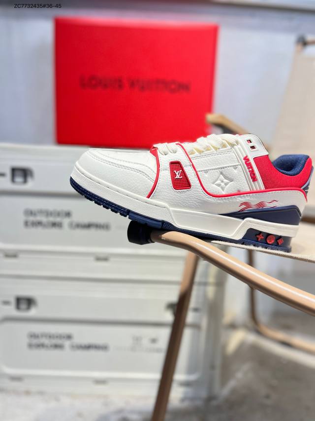 马年限定 路易威登 Louis Vuitton Lv路易威登板鞋 DDD 新款 Lv Trainer最新配色运动鞋 L家 篮球鞋风格运动鞋 该鞋由艺术总监 Vi