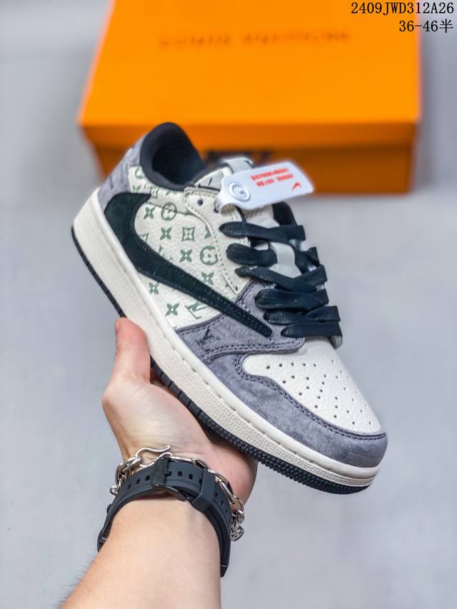 头层公司级真标带半码！ 耐克nike Air Jordan 1 Mid“ Aj1 乔1代 乔丹一代lv联名定制倒勾低帮系列经典复古文化休闲运动篮球鞋采用头层皮与