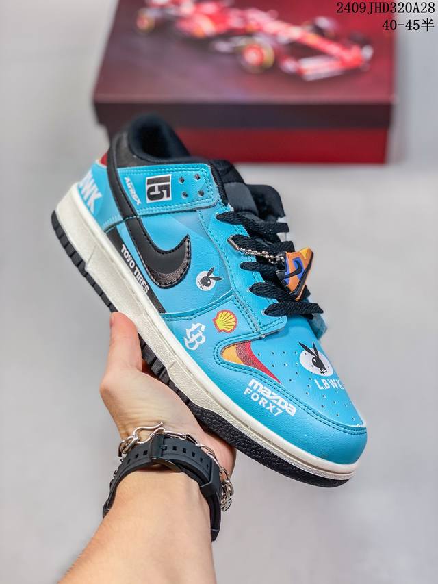 真标带半码！ 耐克nike Sb Dunk Low 赛车联名 复古低帮休闲运动滑板板鞋。采用脚感柔软舒适zoomair气垫，有效吸收滑板等极限运动在落地时带来的