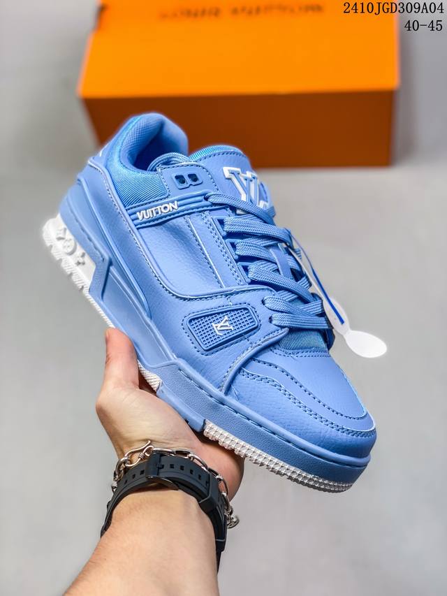 全新lv路易威登louis Vuitton Trainer Sneaker Low休闲运动文化百搭板鞋 尺码:40-45 编码：10Jgd309A04