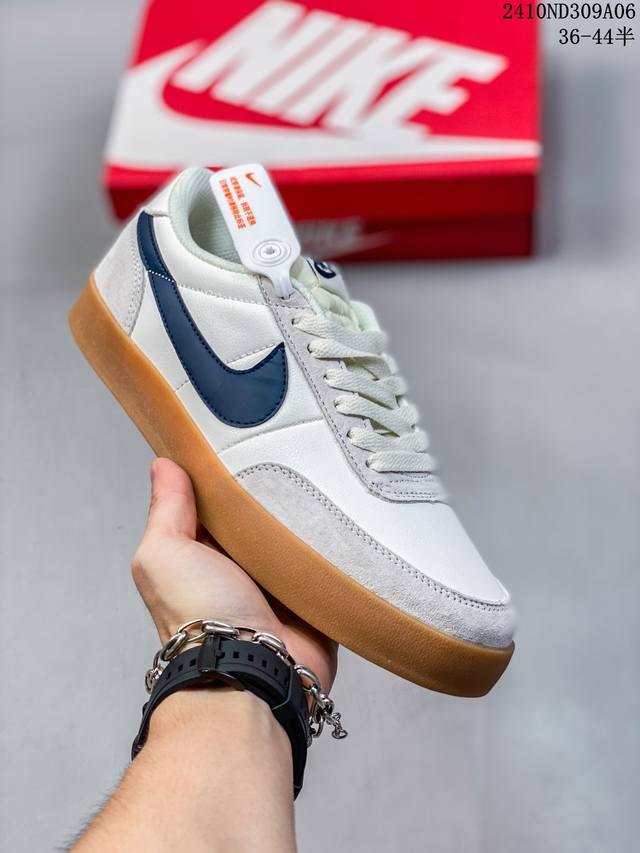 Nike 耐克 采用软质纤维皮及翻毛皮鞋面材质经典重塑，美国时尚品牌合作j.Crew X Nike Killshot 2 Leather 致命射击二代系列美式开