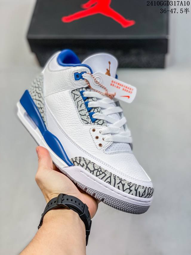 专属logo吊牌识别 纯原 Tnt 双芯片感应版本 Air Jordan 3 Retro Hall Of Fame 飓风 原装私磨 原厂纸板 原厂织唛标 顶级电