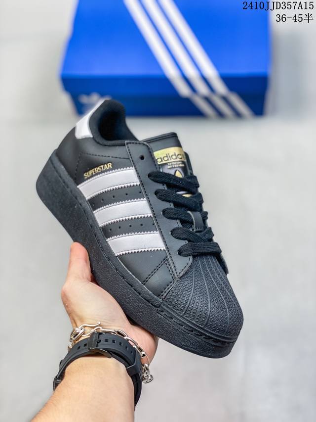 Adidas Originals Superstar Xlg 贝壳头系列低帮厚底松糕经典百搭休闲运动板鞋 以现代时尚元素焕新演绎的经典运动鞋当你试图定义adid