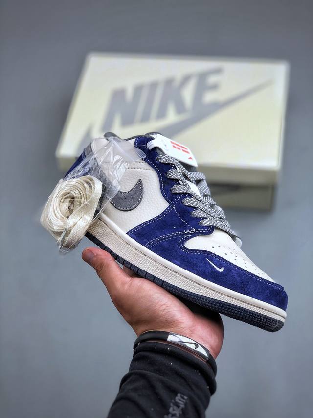 Air Jordan 1 Low Aj1 乔1 Off-White联名-麒麟蓝 高端定制 低帮复古篮球鞋 Wg8850-013 #定制鞋盒 大厂纯原品质出货 超