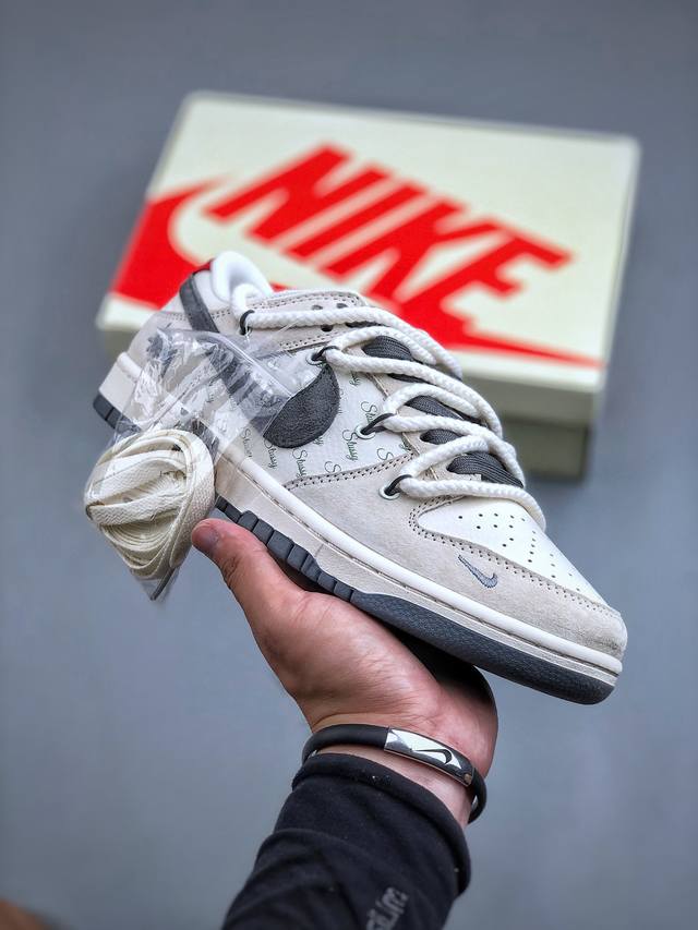 Nike Sb Dunk Low X Stussy 白灰红绑带纯原大厂出品 极力推荐原装头层材料 独家版型蒸餾加工帶來的是更好的视觉和脚感体验大厂纯原品质出货
