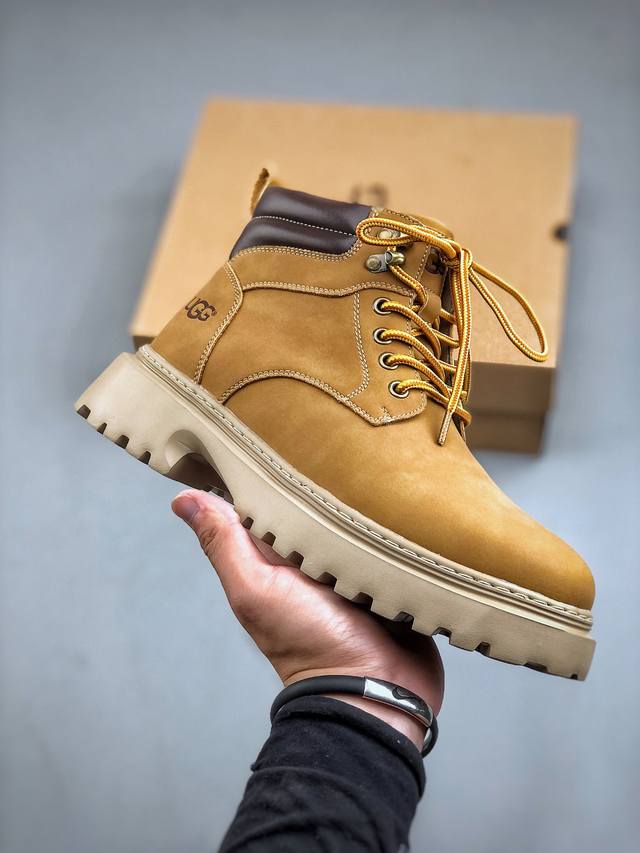 新货ugg 2024秋冬新品男士中帮休闲马丁靴系列 代购专供品质 高弹modern 外置防滑橡塑发泡超轻大底 系带设计 穿脱十分方便 采用tpu模压定型真皮鞋面