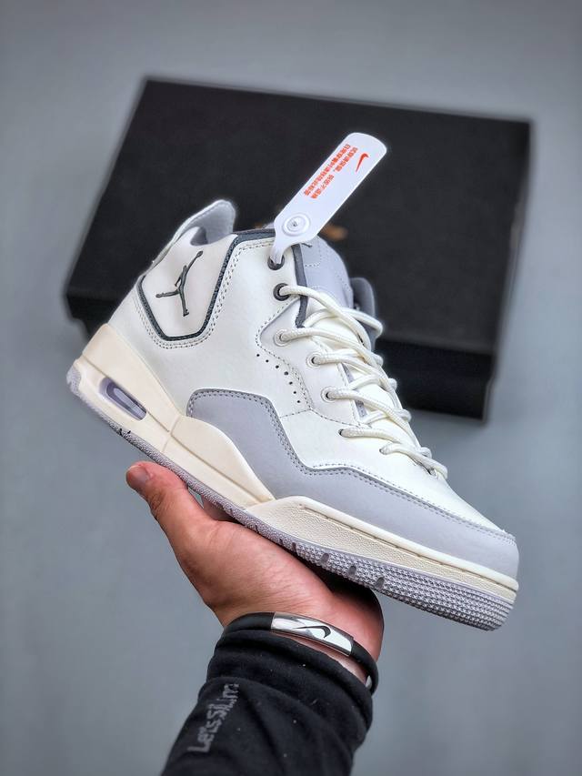 Air Jordan Courtside 23 Concord 米白灰 乔丹aj3代简版中帮复古休闲运动文化篮球鞋采用翻毛皮组合牛津布鞋面材质内嵌缜密定位拉帮及
