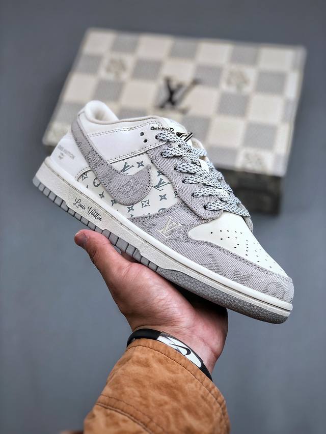 Nike Sb Dunk Low X Louis Vuitton 白浅灰纯原大厂出品 极力推荐原装头层材料 独家版型蒸餾加工帶來的是更好的视觉和脚感体验大厂纯原