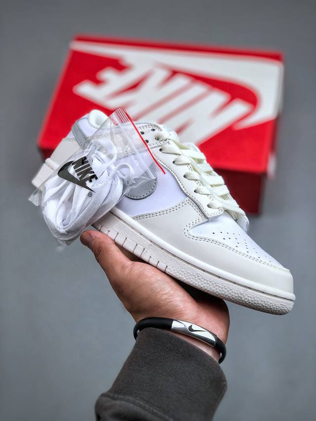 Nike Dunk Low 米白灰 纯原大厂出品 极力推荐原装头层材料 独家版型蒸餾加工帶來的是更好的视觉和脚感体验大厂纯原品质出货 清洁度 电绣工艺 皮料切割