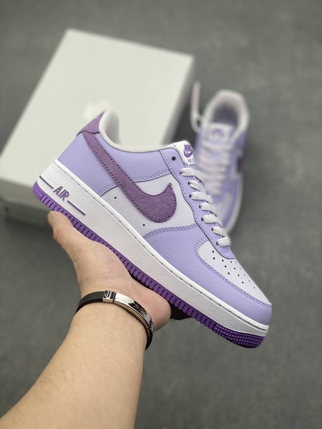 Nike Air Force 1 Low 07 Nn 白紫 原楦头原纸板 打造纯正低帮空军版型 专注外贸渠道 全掌内置蜂窝气垫 原盒配件 原厂中底钢印、拉帮完美