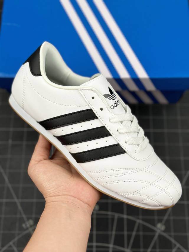 核心私 Jennie穿搭代言款，阿迪达斯adidas Originals Taekwondo Lace Low Black White 跆拳道系带系列低帮经典复