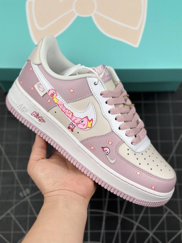 核心私 Nk Air Force 1'07 Low Kirby Super Star 星之卡比 粉白涂鸦 空军一号低帮休闲板鞋 #二次元涂鸦风格 星之卡比 拥有