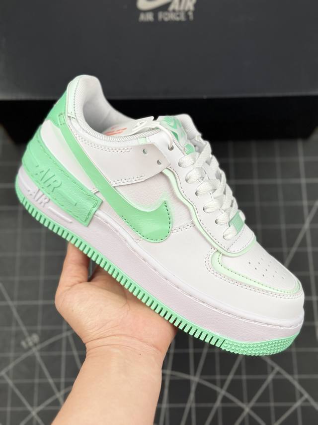 核心私 耐克w Nike Air Force 1 Shadow 全新少女系解构主义设计 马卡龙空军一号轻量增高低帮百搭板鞋 #双层轻量eva发泡中底+防滑rb橡