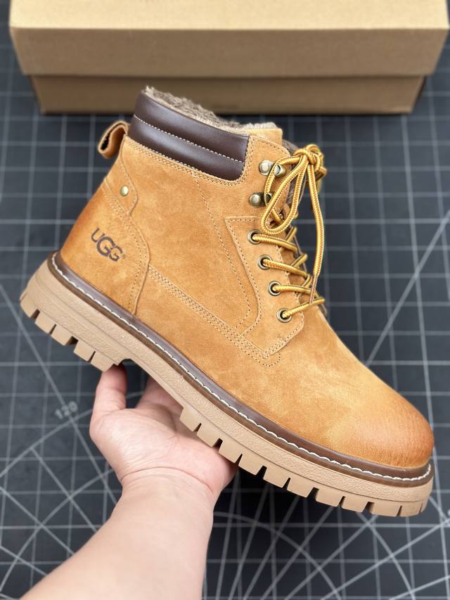 核心私 新货ugg 2024秋冬新品 男女同款户外中帮休闲马丁靴雪地靴系列 #情侣款设计 代购专供品质 面料采用进口头层牛皮材质 鞋内里采用毛茸一体内里保暖锁热