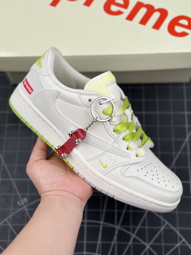 核心私 Travis Scott X Fragment Design X Air Jordan 1 Low Og Sp Aj1 乔1 Supreme联名-双勾米