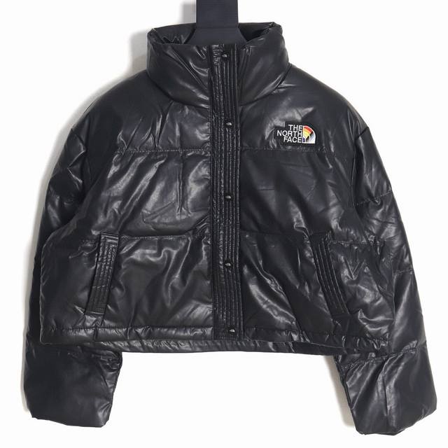 高端版本，有量可谈！ 外贸保真版：北面 黑色 The North Face 北面 23Fw 彩虹88肯豆短款皮羽绒 无色差唯一正确版本 采用帕纳纹人造生态羊皮