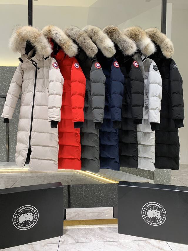 渠道优势，支持代发！ 外贸保真版：大鹅22款 黑标白桦色 Canada Goose 加拿大鹅 Mystique Parka长款女款羽绒服，Size：Xs S M