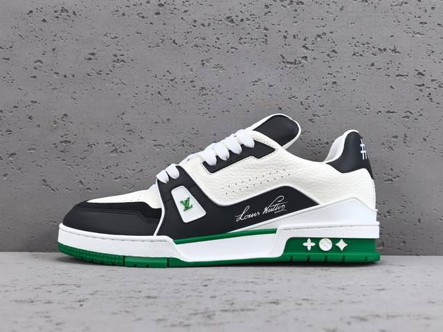 渠道优势 ！ 专柜版 驴牌 Lv Trainer 情侣限定系列 休闲 低帮 时尚板鞋 尺码 38 39 40 41 42 43 44 45 46 男款 注：此款
