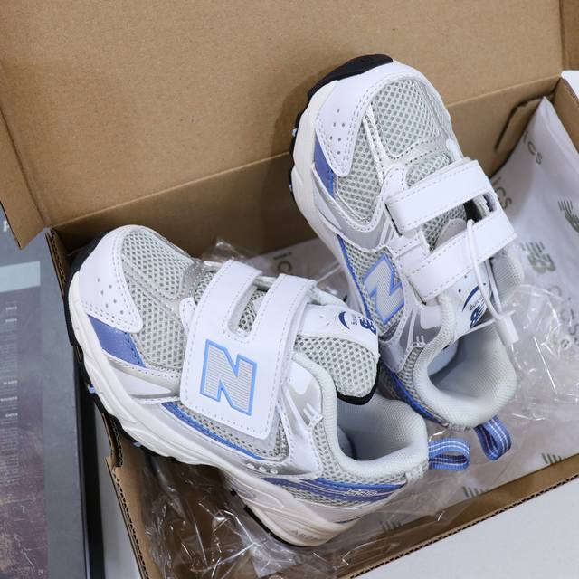 NB530 大魔术贴版童鞋26-37 整个鞋子都采用网面拼接的设计很透气不闷脚 真香超轻复古 超级韩范的风格重点是超轻不累脚不焐脚脚感超好