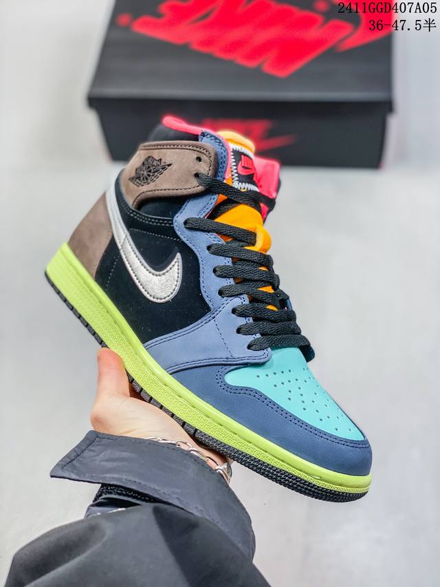 Jordan Air Jordan 1 retro high og“bio hack” 拼接 AJ1高帮 复古篮球鞋 彩色拼接 货号 : 555088-201