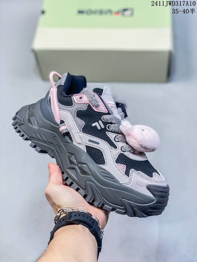硬糖丨FILA FUSION斐乐潮牌女鞋厚底鞋老爹鞋秋冬新款增高休闲鞋 尺码：35-40半 编码：11JWD317A10