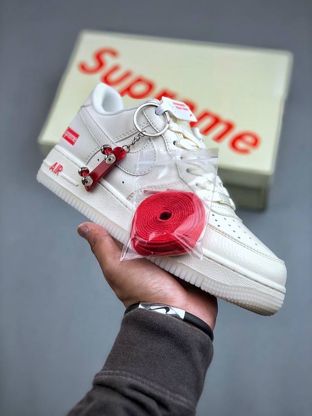 Nike Air Force 1'07 Low Supreme联名-白水晶 空军一号低帮休闲板鞋 BB7577-214 #原楦头原纸板 原装鞋盒 定制五金配件