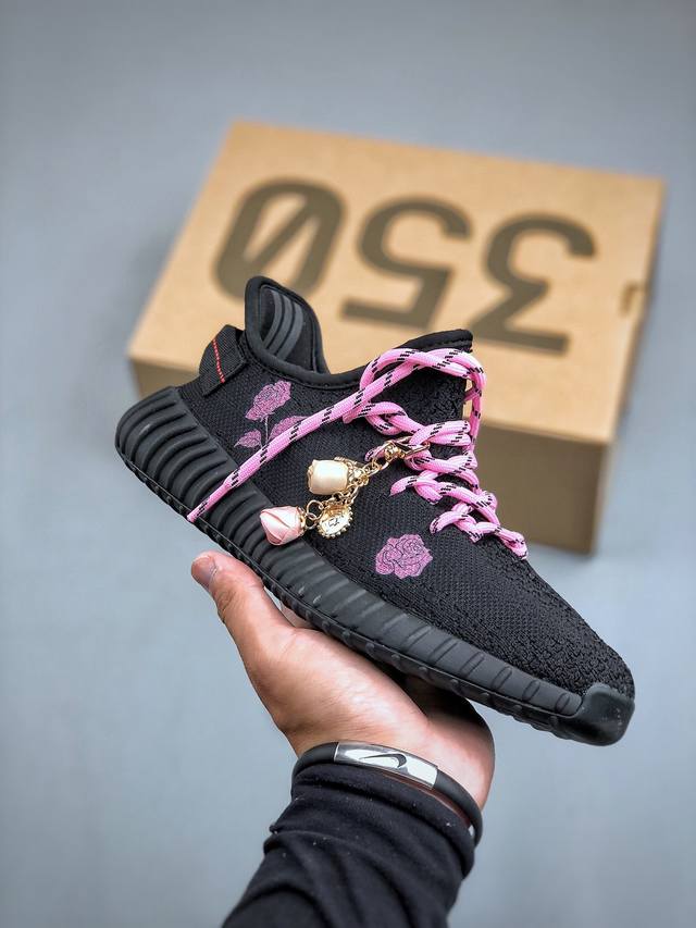 K 配件丢失扣10 DIY定制 涂鸦Adidas Yeezy Boost 350 V2椰子百搭轻便爆米花中底休闲运动慢跑鞋 尺码：36-45